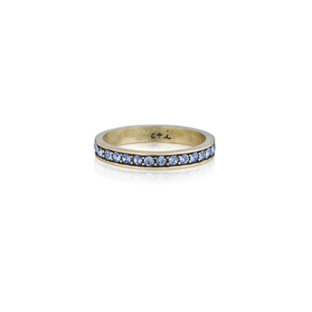 Blue Topaz Pave' Stacking Ring